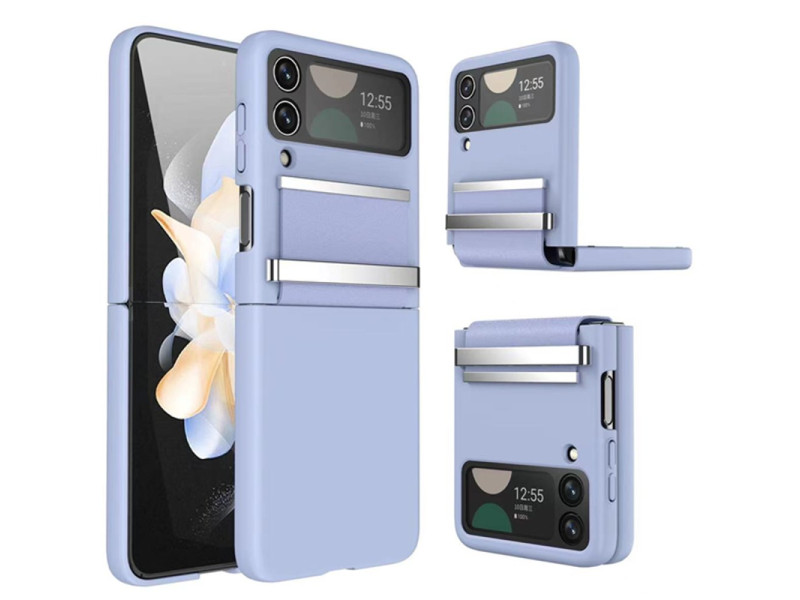 Newface Samsung Galaxy Z Flip 3 Kılıf Belt Flip Kapak - Sierra Blue
