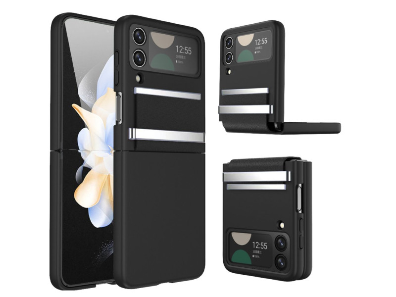 Newface Samsung Galaxy Z Flip 3 Kılıf Belt Flip Kapak - Siyah