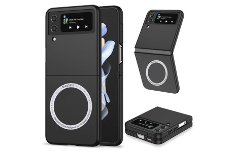 Newface Samsung Galaxy Z Flip 3 Kılıf Mata Fold Kapak - Siyah