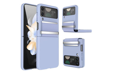 Newface Samsung Galaxy Z Flip 4 Kılıf Belt Flip Kapak - Sierra Blue