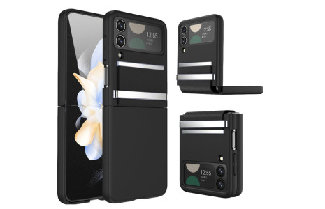Newface Samsung Galaxy Z Flip 4 Kılıf Belt Flip Kapak - Siyah