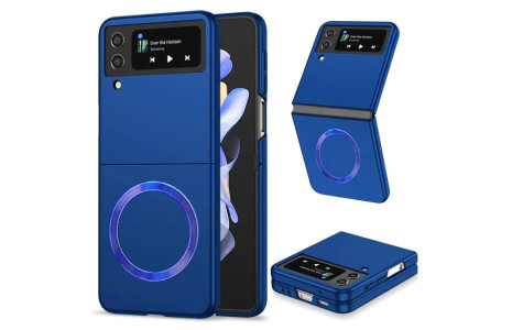 Newface Samsung Galaxy Z Flip 4 Kılıf Mata Fold Kapak - Lacivert