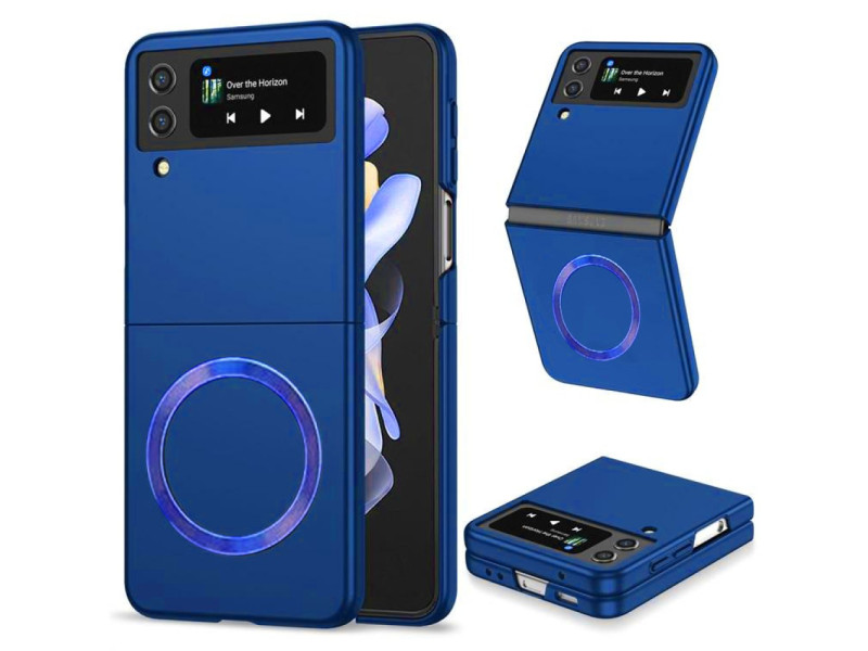 Newface Samsung Galaxy Z Flip 4 Kılıf Mata Fold Kapak - Lacivert
