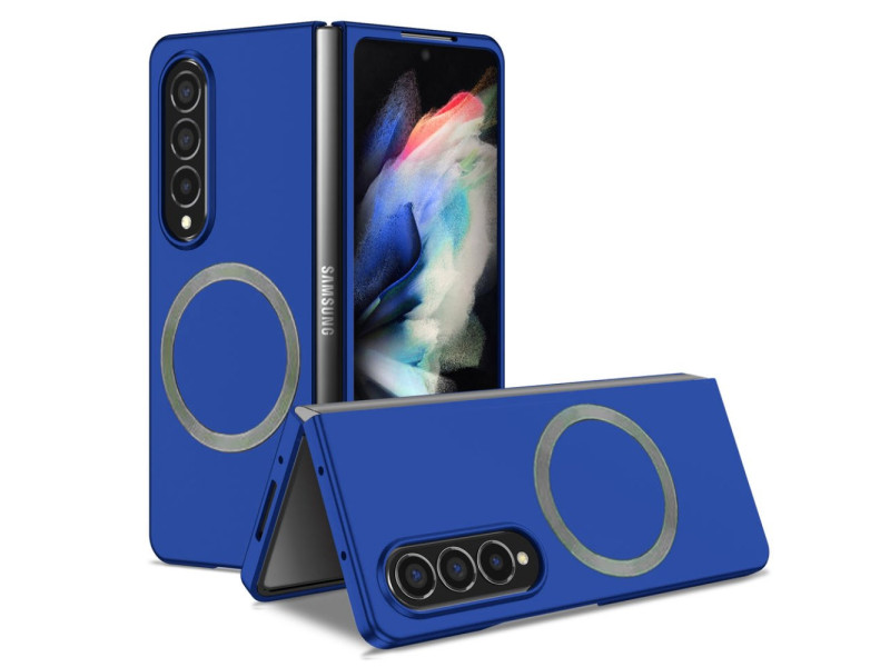 Newface Samsung Galaxy Z Fold 3 Kılıf Mata Fold Kapak - Lacivert