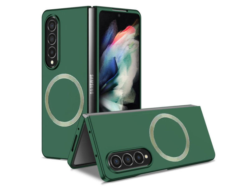 Newface Samsung Galaxy Z Fold 4 Kılıf Mata Fold Kapak - Koyu Yeşil
