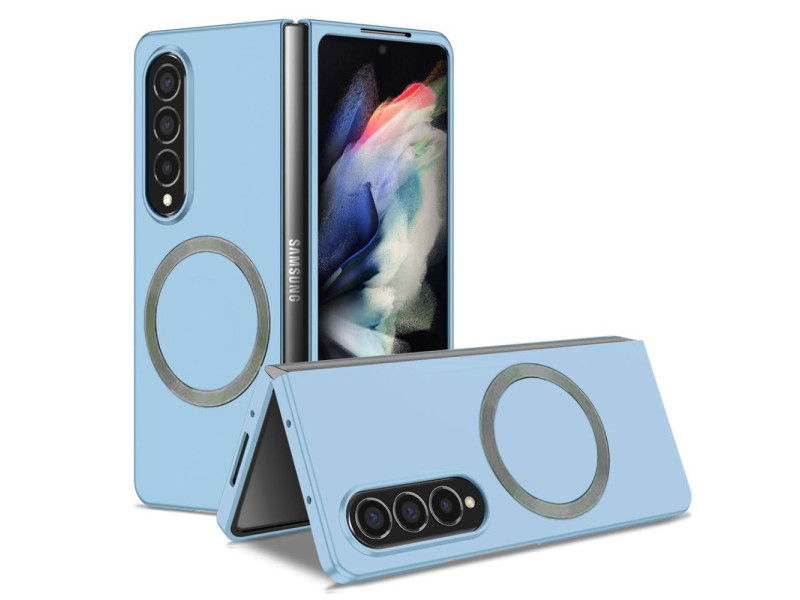 Newface Samsung Galaxy Z Fold 4 Kılıf Mata Fold Kapak - Sierra Blue