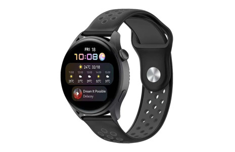 Newface Watch 20mm Spor Delikli Kordon - Siyah-Füme