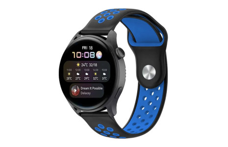 Newface Watch 20mm Spor Delikli Kordon - Siyah-Mavi