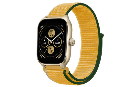 Newface Watch 22mm Hasırlı Cırtcırtlı Kordon - Haki Yeşil-Sarı