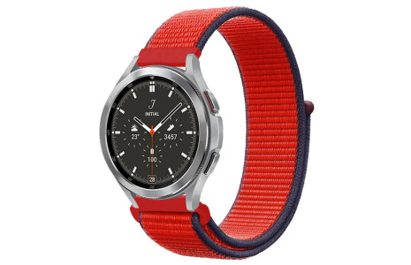 Newface Watch 22mm Hasırlı Cırtcırtlı Kordon - Lacivert-Kırmızı