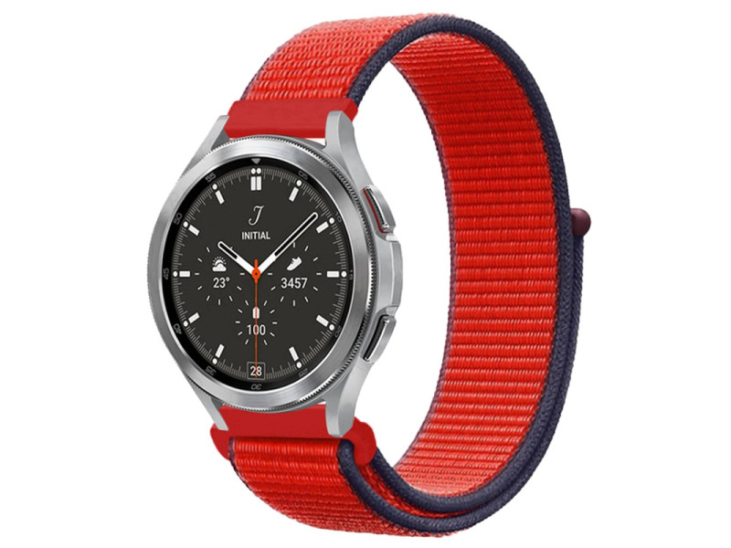 Newface Watch 22mm Hasırlı Cırtcırtlı Kordon - Lacivert-Kırmızı