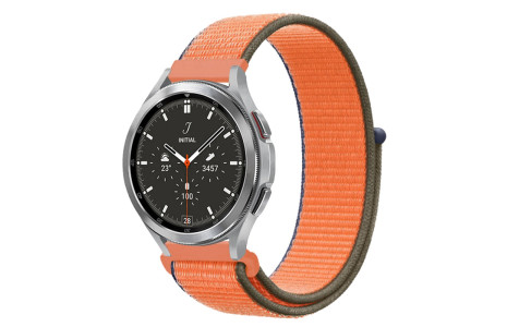 Newface Watch 22mm Hasırlı Cırtcırtlı Kordon - Lacivert-Turuncu