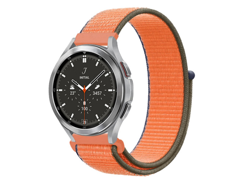 Newface Watch 22mm Hasırlı Cırtcırtlı Kordon - Lacivert-Turuncu