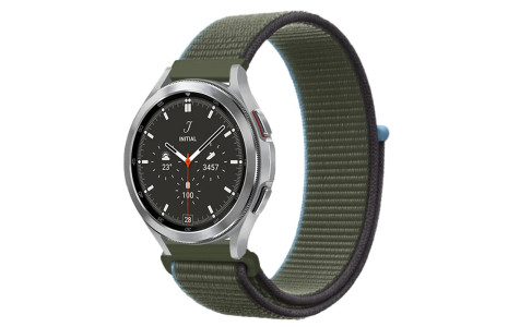 Newface Watch 22mm Hasırlı Cırtcırtlı Kordon - Mavi-Yeşil