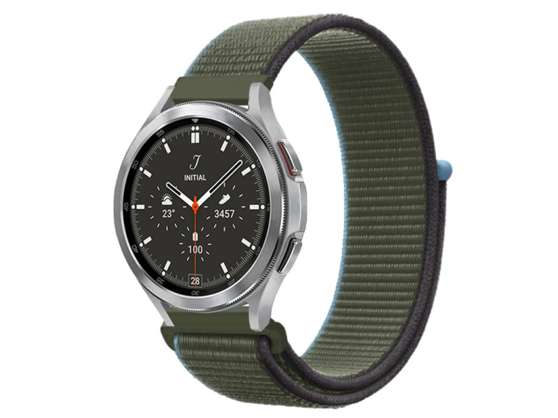Newface Watch 22mm Hasırlı Cırtcırtlı Kordon - Mavi-Yeşil
