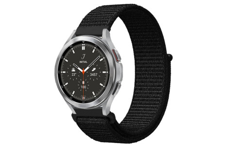 Newface Watch 22mm Hasırlı Cırtcırtlı Kordon - Siyah