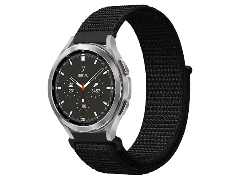 Newface Watch 22mm Hasırlı Cırtcırtlı Kordon - Siyah