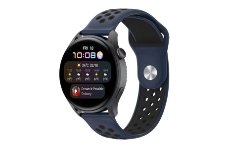 Newface Watch 22mm Spor Delikli Kordon - Lacivert-Siyah