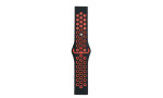 Newface Watch 22mm Spor Delikli Kordon - Siyah-Kırmızı