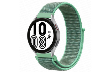 Newface Samsung Galaxy Watch 4 Hasırlı Cırtcırtlı Kordon - Turkuaz