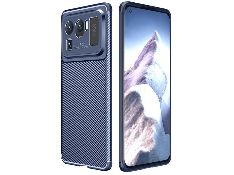Newface Xiaomi Mi 11 Ultra Kılıf Focus Karbon Silikon - Lacivert