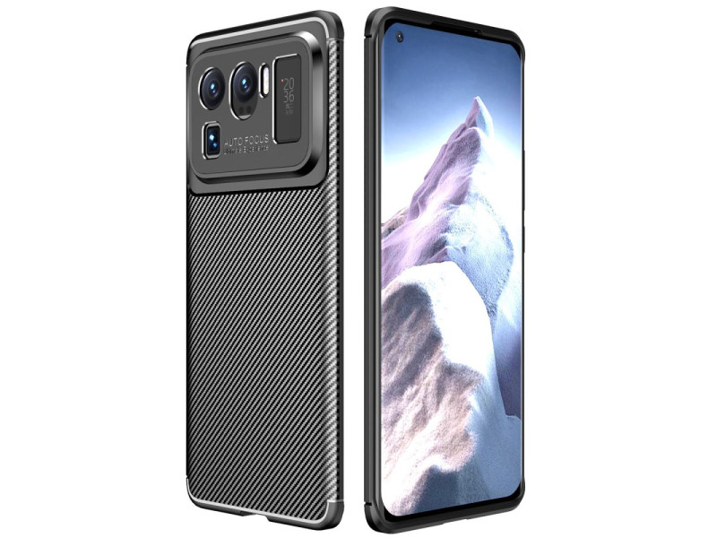 Newface Xiaomi Mi 11 Ultra Kılıf Focus Karbon Silikon - Siyah