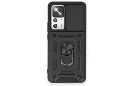 Newface Xiaomi Mi 12T Pro Kılıf Pars Lens Yüzüklü Silikon - Siyah
