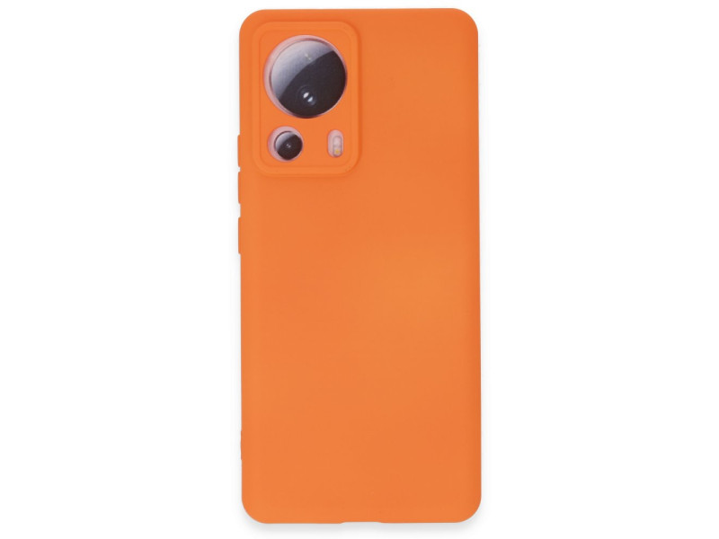 Newface Xiaomi Mi 13 Lite Kılıf Nano içi Kadife Silikon - Turuncu