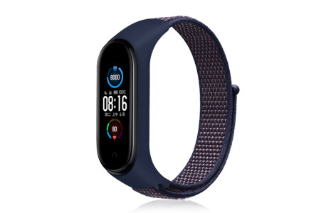 Newface Xiaomi Mi Band 6 Hasırlı Cırtcırtlı Kordon - Mavi