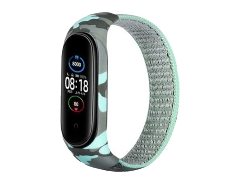 Newface Xiaomi Mi Band 5 Hasırlı Cırtcırtlı Kordon - Turuncu-Gri