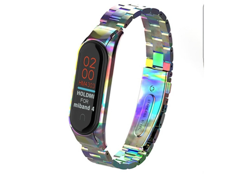 Newface Xiaomi Mi Band 3 Metal Baklalı Kordon - Rainbow