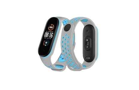 Newface Xiaomi Mi Band 4 Spor Delikli Kordon - Gri-Mavi