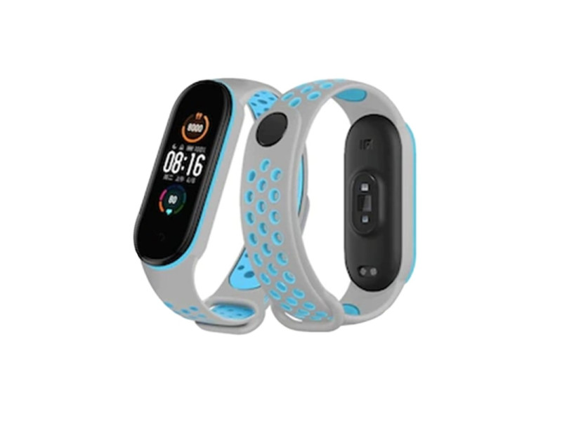 Newface Xiaomi Mi Band 3 Spor Delikli Kordon - Gri-Mavi