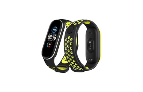 Newface Xiaomi Mi Band 4 Spor Delikli Kordon - Siyah-Yeşil-Beyaz