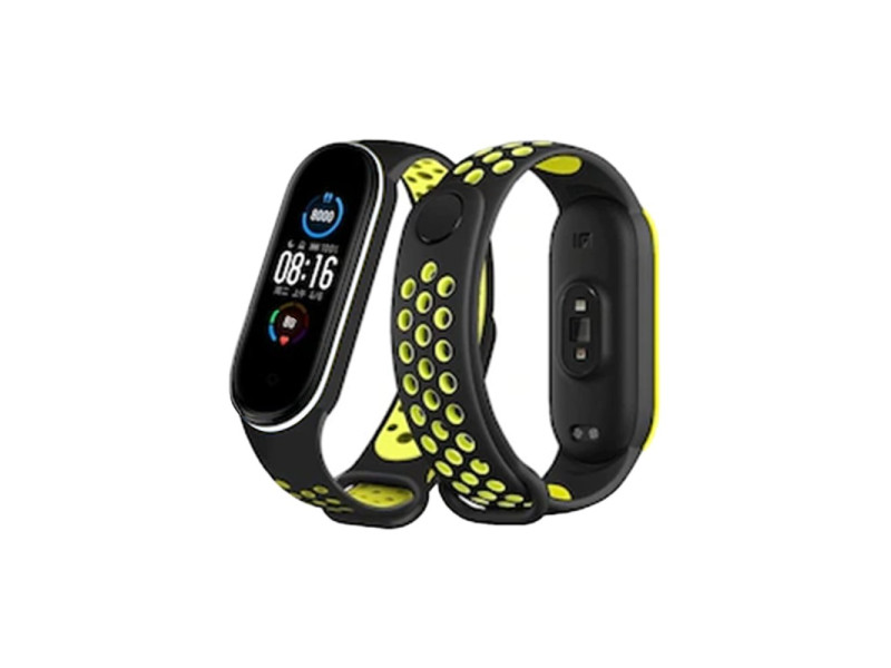 Newface Xiaomi Mi Band 4 Spor Delikli Kordon - Siyah-Yeşil-Beyaz