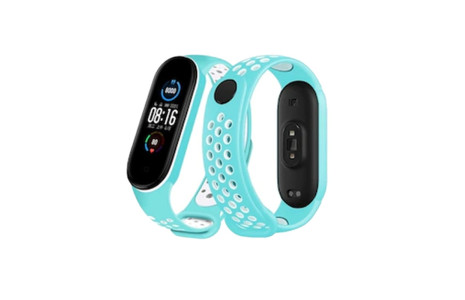 Newface Xiaomi Mi Band 4 Spor Delikli Kordon - Turkuaz-Beyaz
