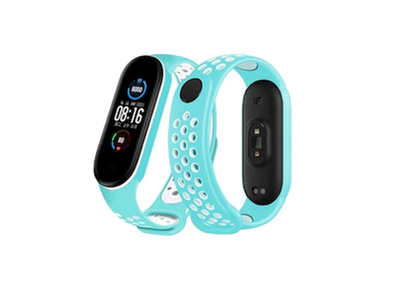 Newface Xiaomi Mi Band 3 Spor Delikli Kordon - Turkuaz-Beyaz