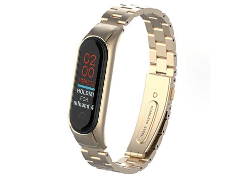 Newface Xiaomi Mi Band 4 Metal Baklalı Kordon - Gold