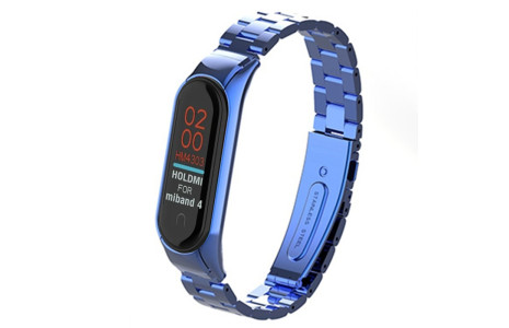 Newface Xiaomi Mi Band 4 Metal Baklalı Kordon - Mavi