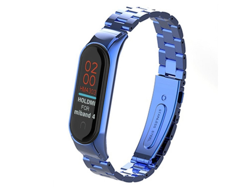 Newface Xiaomi Mi Band 4 Metal Baklalı Kordon - Mavi