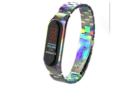 Newface Xiaomi Mi Band 4 Metal Baklalı Kordon - Rainbow