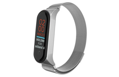 Newface Xiaomi Mi Band 5 Metal Mıknatıslı Kordon - Gümüş
