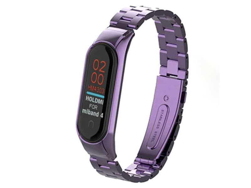 Newface Xiaomi Mi Band 6 Metal Baklalı Kordon - Lila