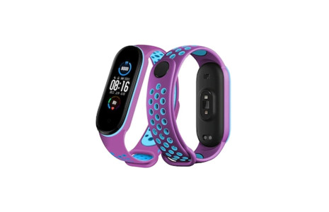 Newface Xiaomi Mi Band 7 Spor Delikli Kordon - Mor-Mavi