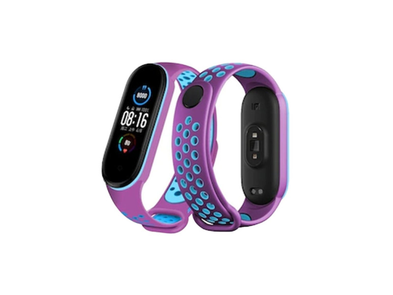 Newface Xiaomi Mi Band 7 Spor Delikli Kordon - Mor-Mavi