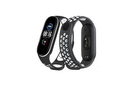 Newface Xiaomi Mi Band 7 Spor Delikli Kordon - Siyah-Beyaz
