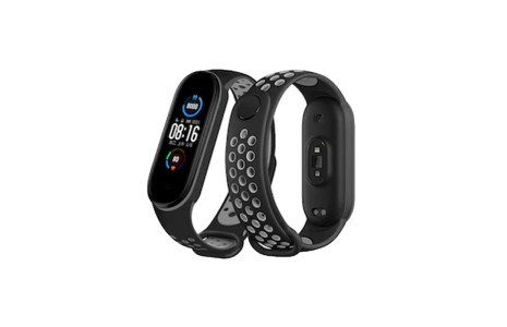 Newface Xiaomi Mi Band 7 Spor Delikli Kordon - Siyah-Gri