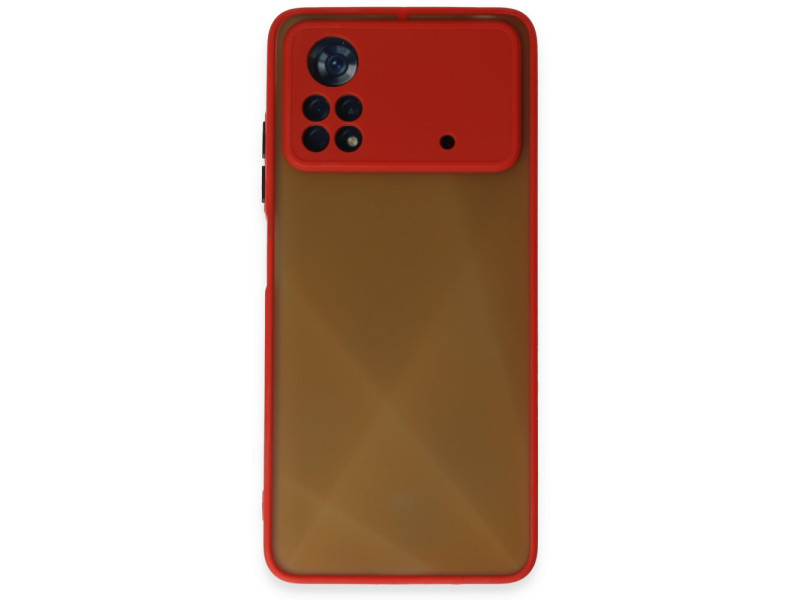 Newface Xiaomi Poco X4 Pro 5G Kılıf Montreal Silikon Kapak - Kırmızı