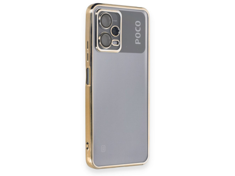 Newface Xiaomi Poco X5 5G Kılıf Razer Lensli Silikon - Gold