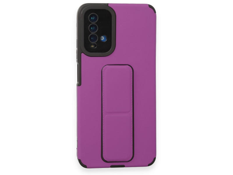 Newface Xiaomi Redmi 9T Kılıf Mega Standlı Silikon - Mor